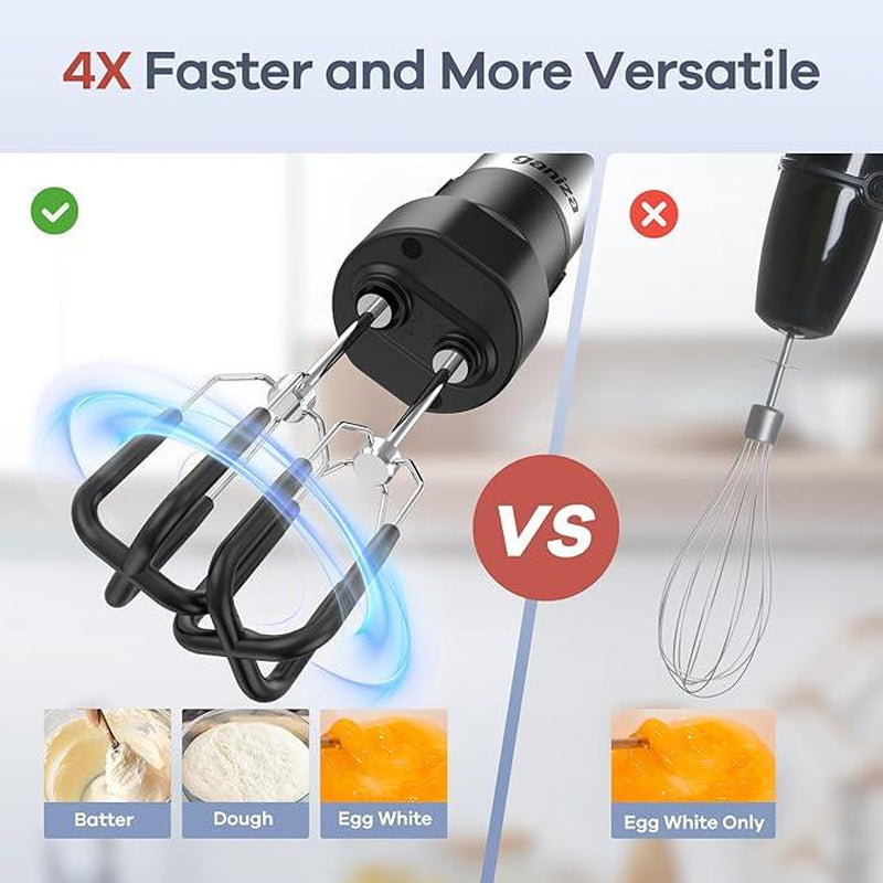 Big Promotion88Ganiza 8-In-1 Hand Blender - Contains 8 Parts, Maximum Power 1000W, Powerful Motor, 16 Speed Mode Electric Beater, Stainless Steel Blades, Equipped with 800Ml Blender Cup, 600Ml Chopper, Egg Beater, Milk Frother and Potato Masher.