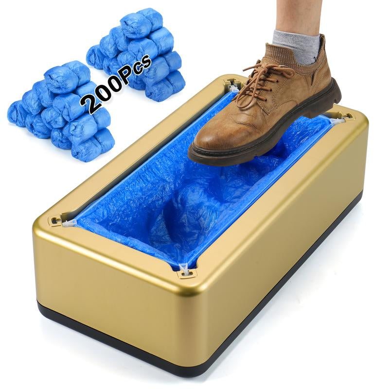LYSHIYI Shoe Covers Dispenser with 200Pcs Shoe Cover Disposable Non Slip, User-Friendly and Durable Shoe Cover Machine, Fits Size up to 11 US Men, Widely Applicable in Indoor, Hospital(Silver) Household Items