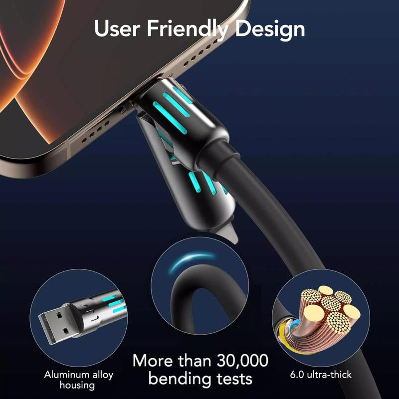 [Buy 1 Get 1 Free] 6.6Ft 4-In-1 Multi USB Charging Cable with USB A,Type C,Lightning-Max65W Fast Charging & Data Sync for Iphone16/15,Ipad Pro, Fast Charger Usb Cable 4-In-1 Fast Breathing Light -Max 1 Usb-C Data 4 1 Charging Cable