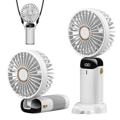3 in 1 Hand Fan & 4000Mah Portable Fan,Mini, Foldableusb Rechargeable, Ldeal for Travel & Outdoor and Summer