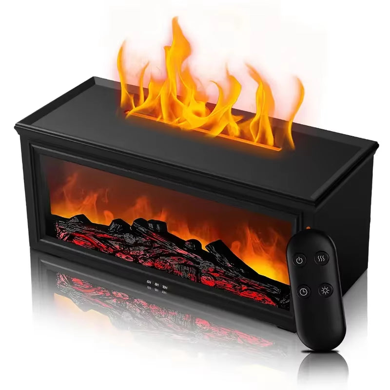 Flame Effect USB Essential Oil Diffuser with 7 Color LEDs, 4 Timers - Perfect for Office & Bedroom, 9.47Oz Capacity