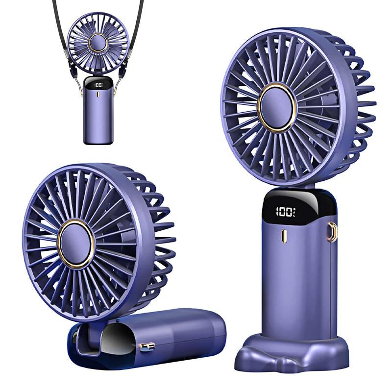 3 in 1 Hand Fan & 4000Mah Portable Fan,Mini, Foldableusb Rechargeable, Ldeal for Travel & Outdoor and Summer