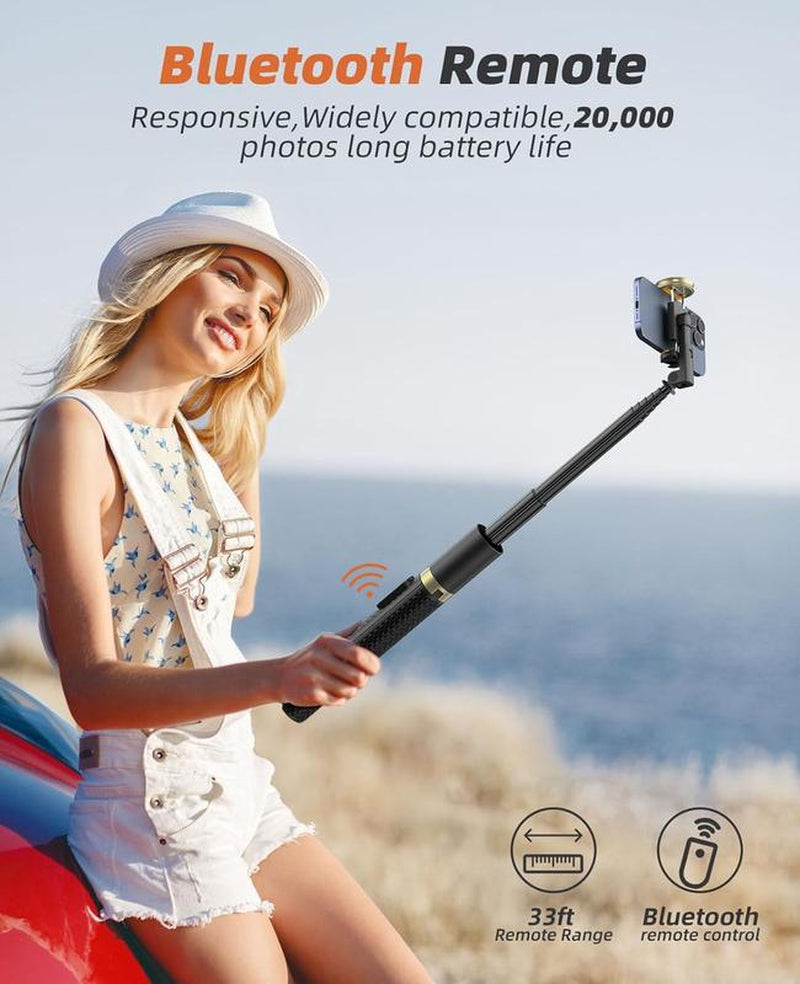 62" Phone Tripod & Selfie Stick, Tripod for Iphone with Remote, Portable, Lightweight Travel Stand for Selfies Video Recording Vlog, Extendable Stand Compatible with Iphone Android Vimose