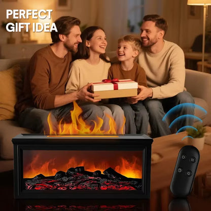 Flame Effect USB Essential Oil Diffuser with 7 Color LEDs, 4 Timers - Perfect for Office & Bedroom, 9.47Oz Capacity