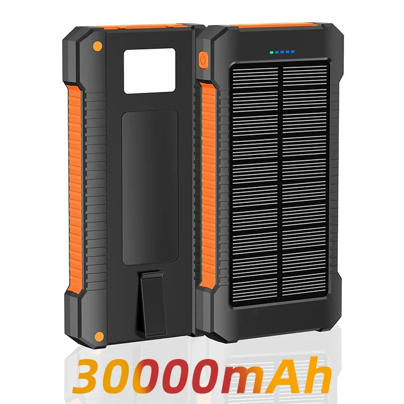 50000Mah Large-Capacity Portable Outdoor Power Bank Waterproof Solar Charging Emergency Power Bank for Iphone Samsung Xiaomi