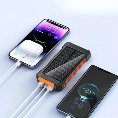 50000Mah Large-Capacity Portable Outdoor Power Bank Waterproof Solar Charging Emergency Power Bank for Iphone Samsung Xiaomi