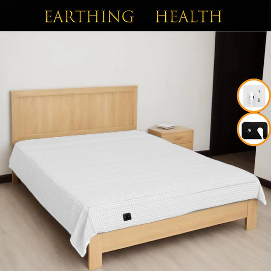 10% Silver Fiber Earthing Bed Sheet with Grounding Cord Release Stress Conductive Flat Bedsheet Grounded Therapy Improve Health