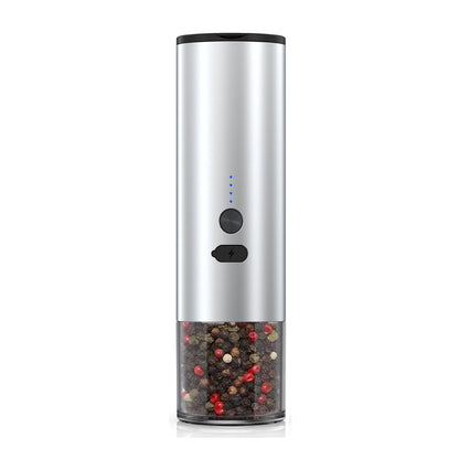 Electric Automatic Pepper Salt Grinder Type-C Rechargeable with LED Light Adjustable Coarseness Spice Mill for Kitchen Cooking