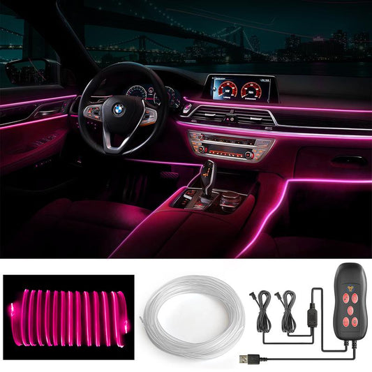 Car Interior LED Light, Car Accessories, USB Decor Light for Car, 12V Fiber Ambient Light, Car Interior Decorative Light with Multi Colors, Car Electronics, Christmas Lights on Car