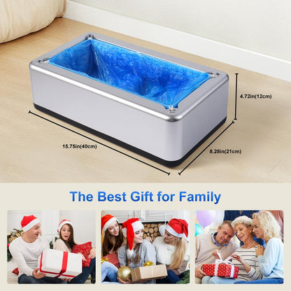 LYSHIYI Shoe Covers Dispenser with 200Pcs Shoe Cover Disposable Non Slip, User-Friendly and Durable Shoe Cover Machine, Fits Size up to 11 US Men, Widely Applicable in Indoor, Hospital(Silver) Household Items