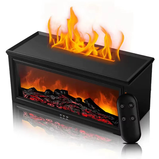 Flame Effect USB Essential Oil Diffuser with 7 Color LEDs, 4 Timers - Perfect for Office & Bedroom, 9.47Oz Capacity