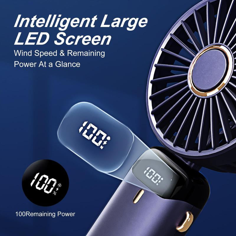 3 in 1 Hand Fan & 4000Mah Portable Fan,Mini, Foldableusb Rechargeable, Ldeal for Travel & Outdoor and Summer